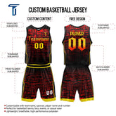 Custom Red Grid Adult Youth Basketball Jersey Set